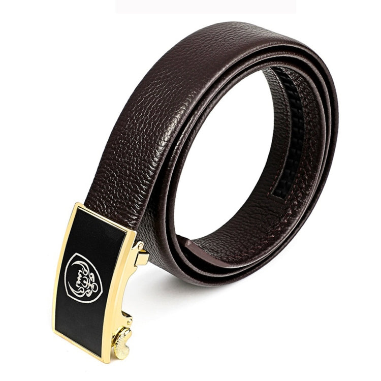 Men Casual Cow Leather Belt Waistband with Buckle Head, Length: 130cm