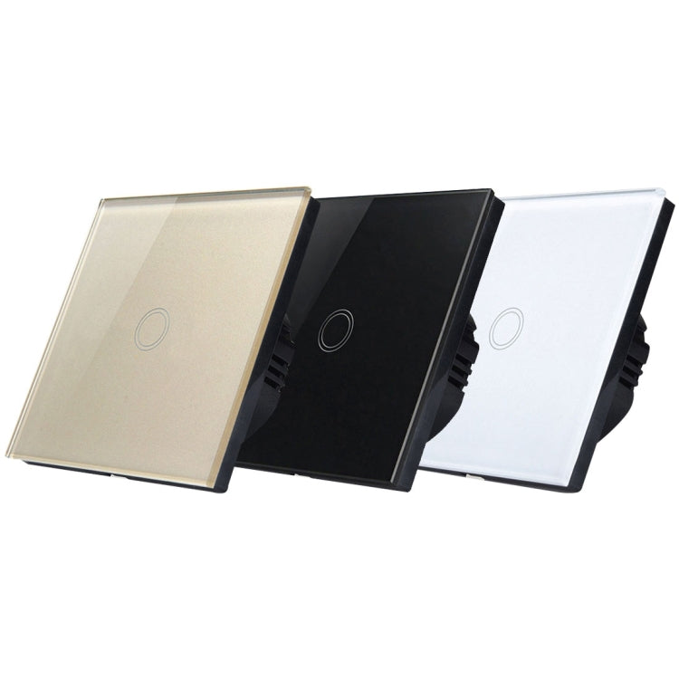 86mm 1 Gang Tempered Glass Panel Wall Switch Smart Home Light Touch Switch with RF433 Remote Controller, AC 110V-240V, 86mm 1 Gang/Black, 86mm 1 Gang/Gold, 86mm 1 Gang/White