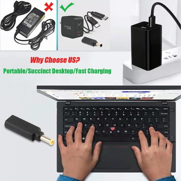 USB-C / Type-C Female to 5.0 x 1.0mm Male Plug Adapter Connector for Samsung Notebook