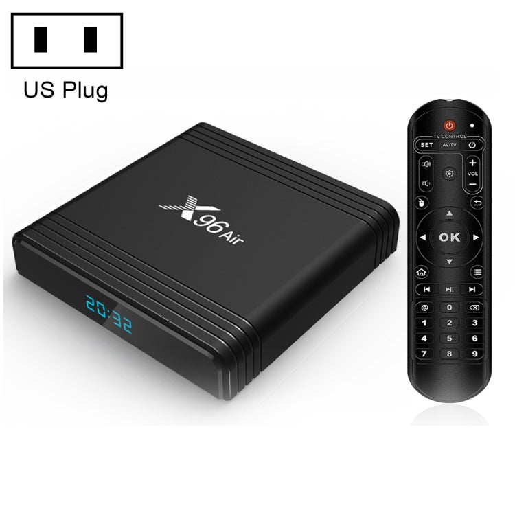 X96 Air 8K Smart TV BOX Android 9.0 Media Player with Remote Control, Quad-core Amlogic S905X3, RAM: 4GB, ROM: 64GB, Dual Band WiFi, Bluetooth, AU Plug, 4GB+64GB