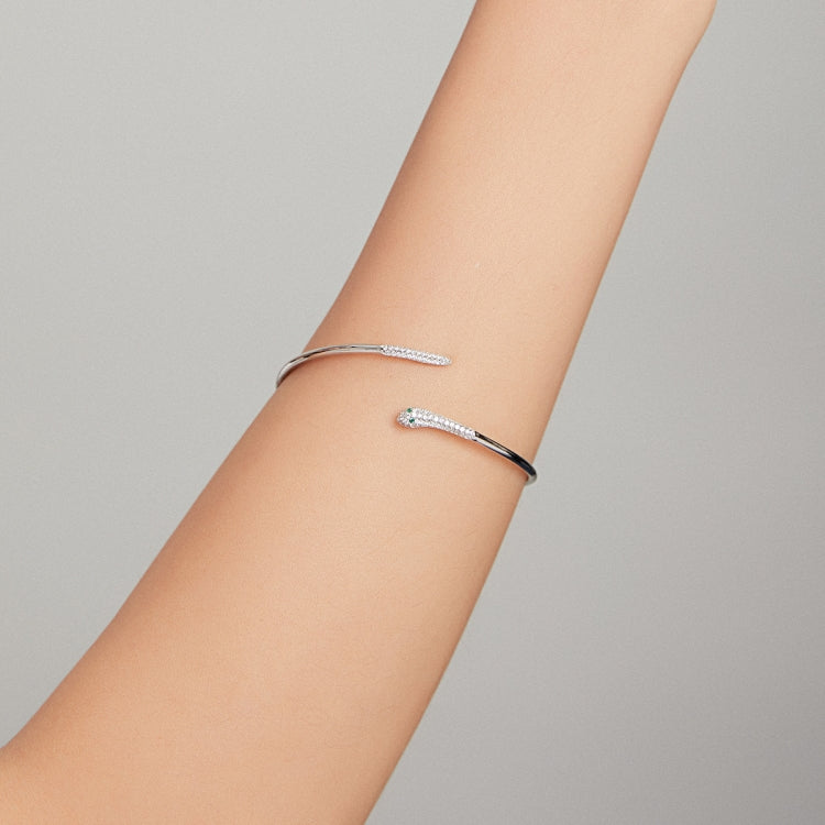 S925 Sterling Silver Snake Open Bracelet Women Jewelry