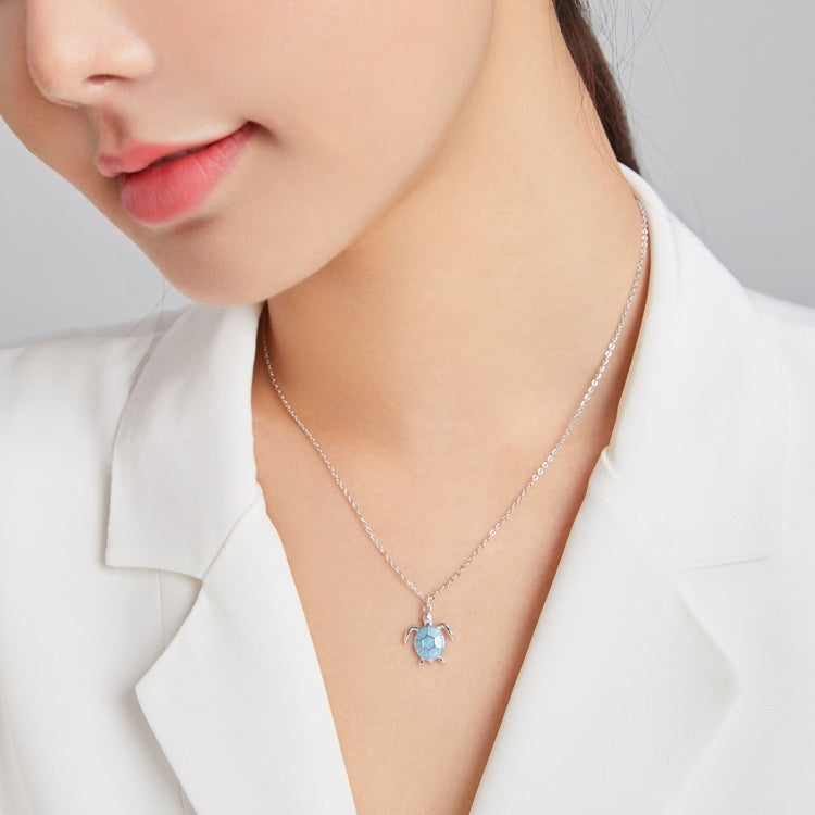 S925 Sterling Silver Blue Turtle Women Nacklace Jewelry
