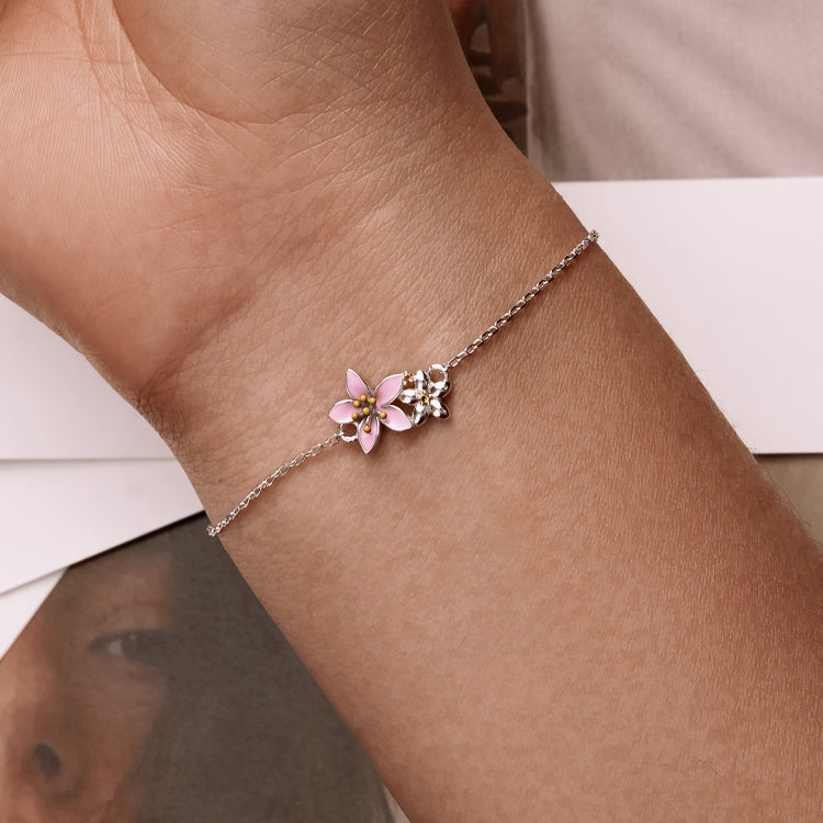 S925 Sterling Silver Cherry Blossom Bracelet Women Jewelry