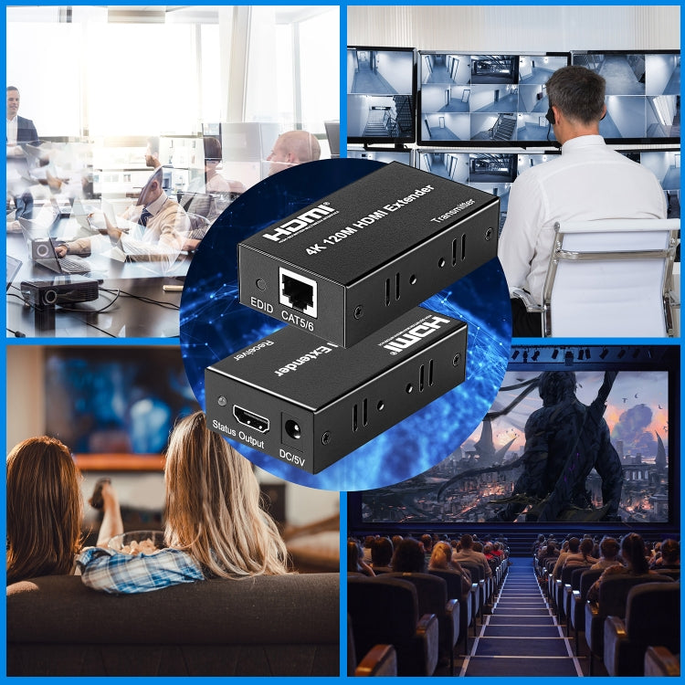 4K HDMI to RJ45 Network Extender, Transmission Distance: 200m, EU Plug