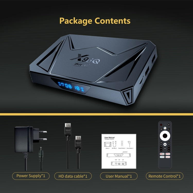 X96Q Pro+ Cortex-A55 Android 14 Octa-core CPU 4K HD Internet Set-top Box, 2GB+16GB, 4GB+32GB, 4GB+64GB