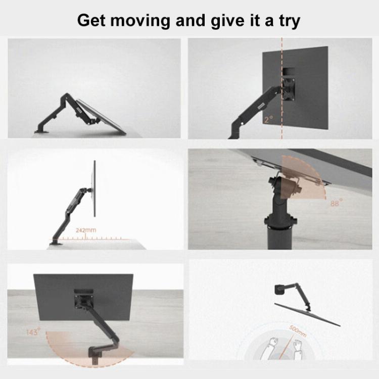 Lenovo Thinkplus ZJA1 Clip-on Desktop Dual-Arm Monitor Holder