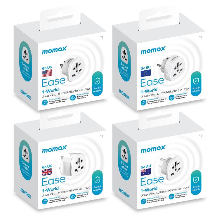 MOMAX UA13 2500W 1-World Global Adapter Socket, AU Plug, EU Plug, UK Plug, US Plug