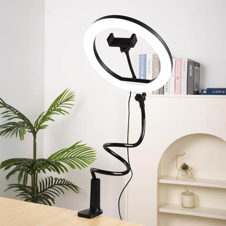 8 inch Striped Selfie Live Streaming Photography Lazy Stand LED Ring Fill Light Set, 8 inch