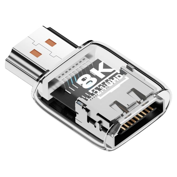 8K 60Hz HDTV 2.1 Male to HDTV 2.1 Female Ultra HD Transparent Adapter