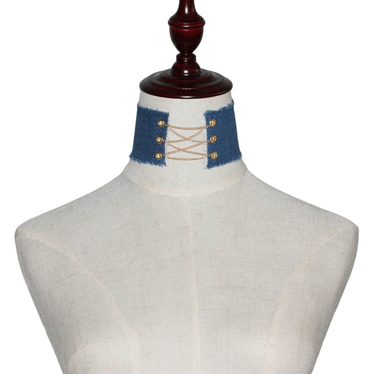 2 PCS European and American Retro Personality Burr Punk Style Gothic Cowboy Necklace Fashion Clavicle Collar, Random Color Delivery