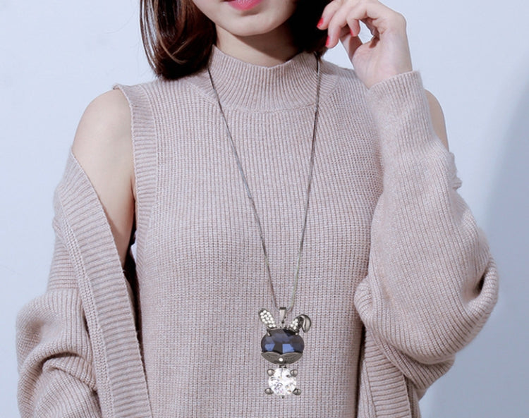 Autumn and Winter Fashion Simple Female Necklaces Gun-black Color Easy-matching Sweater Necklace