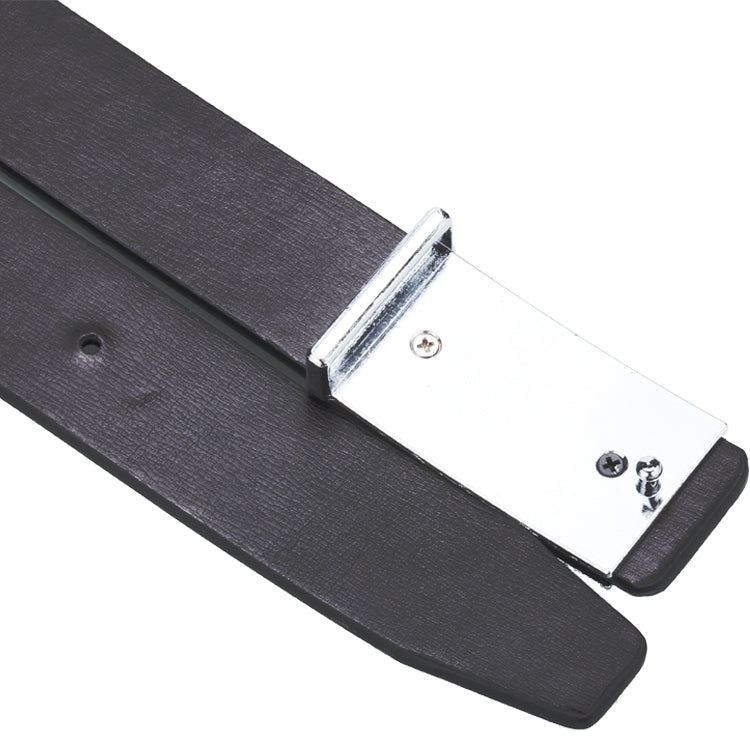 Dandali TT26 Men Fashion Silver Flat Buckle Leather Belt Waistband, Length: 115cm