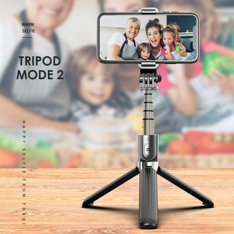 L03 Aluminum Alloy Foldable Bluetooth Tripod Selfie Stick, L03 Black