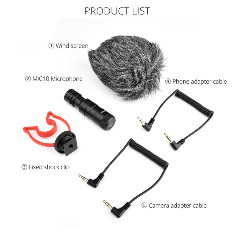 YELANGU MIC10 YLG9920A Professional Interview Condenser Video Shotgun Microphone with 3.5mm Audio Cable for DSLR & DV Camcorder