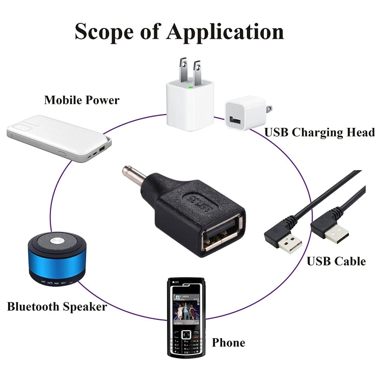 10 PCS 3.5x1.35mm Male to USB Female Adapter Connector, 3.5x1.35mm Male to USB Female