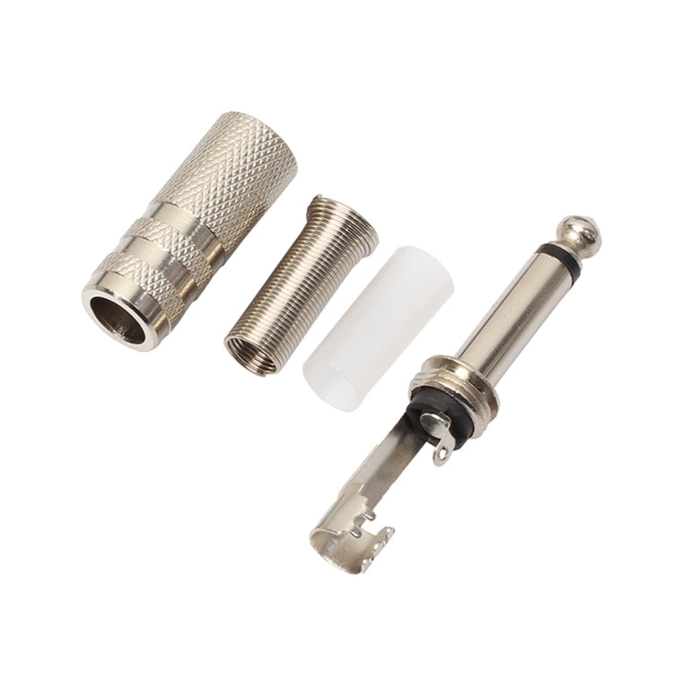 10 PCS 2 Pin 6.5mm Plug Zinc Alloy Welded Type Audio Connector 6.35 Audio Plug, 10 PCS