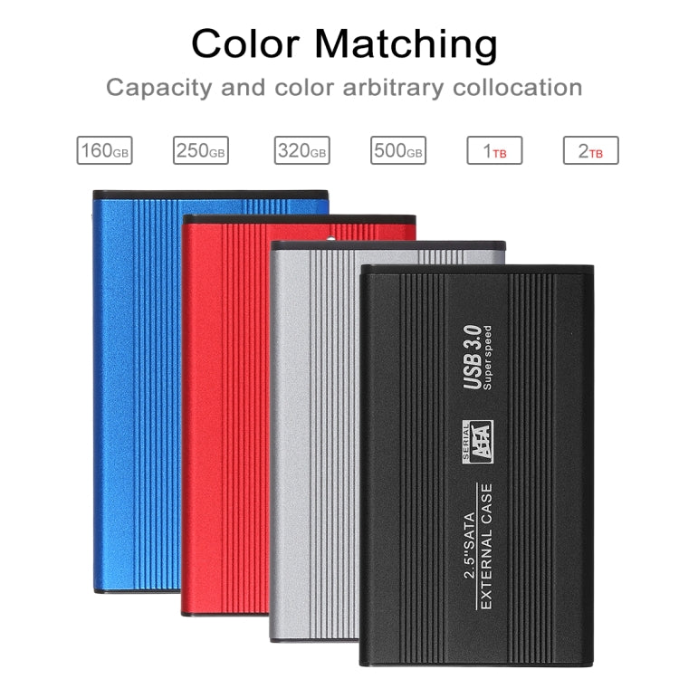 Richwell SATA R2-SATA-320GB 320GB 2.5 inch USB3.0 Super Speed Interface Mobile Hard Disk Drive, 320GB