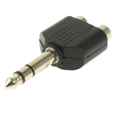 6.35mm Male to 2 RCA Stereo Headphone Jack Adapter, 6.35mm to 2 RCA Female