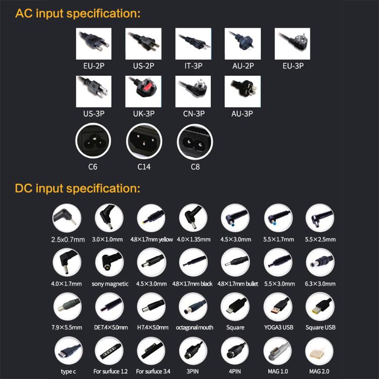 PA-1750-04 90W 19V 4.74A Mini AC Adapter for Acer / Toshiba Laptop, Output Tips: 5.5mm x 1.7mm