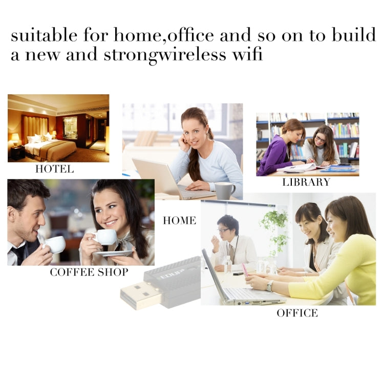 EDUP EP-N1581 Mini USB Wifi 802.11n/g/b 300Mbps 2.4GHz Wireless Adapter External Antenna
