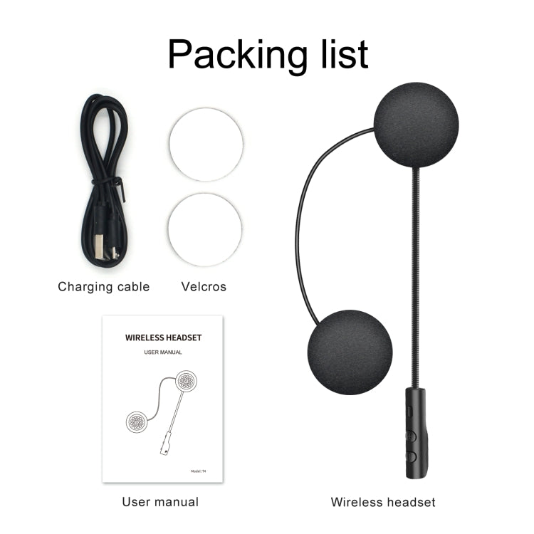 T4 Motorcycle Helmet Bluetooth Headsets BT 5.0 Stereo Automatically Connect to Support SIRI