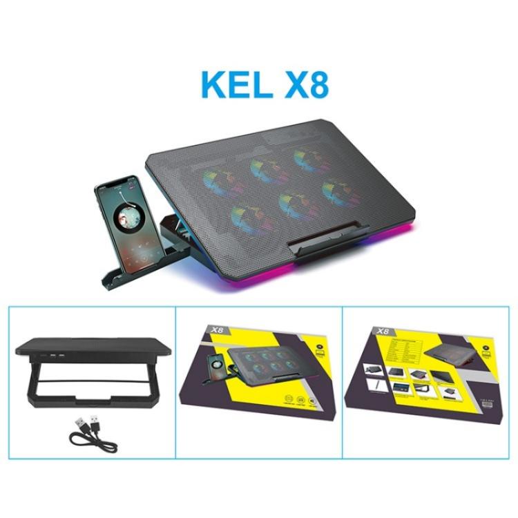 X8 Adjustable Height Notebook Cooler Foldable Laptop Stand 6 ARGB Fans Cooling Pad