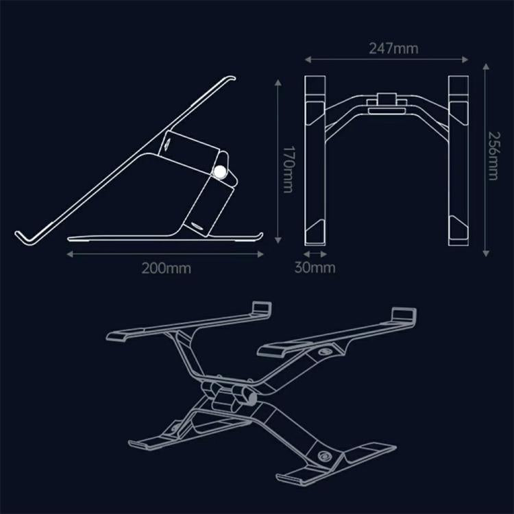 P70 X-Shape Aluminum Alloy Stand Height Adjustable Foldable Cooling Bracket for Laptop / Tablet, P70