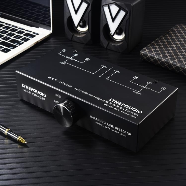 B072 3 Input 1 Output Fully Balanced Signal Selector 3-Channel Balanced Line Selector, No Need For External Power Supply Lossless Switching