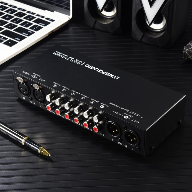 B081 6 Input 3 Outupt Audio Signal Selector Switcher Multi-channel Switcher, Fully Balanced Passive Front Active Speaker Volume Controller RCA Selector