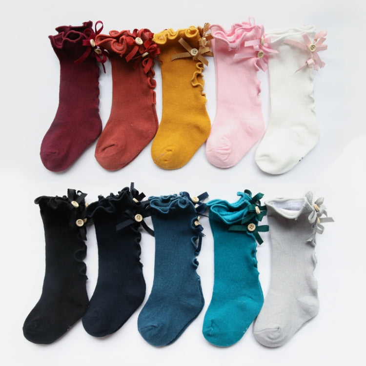 Baby Cute High Knee Fungus Lace Bow Socks