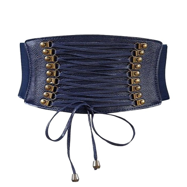 Female Elastic Tassel Wide Belt Decoration Dress Accessories Belt