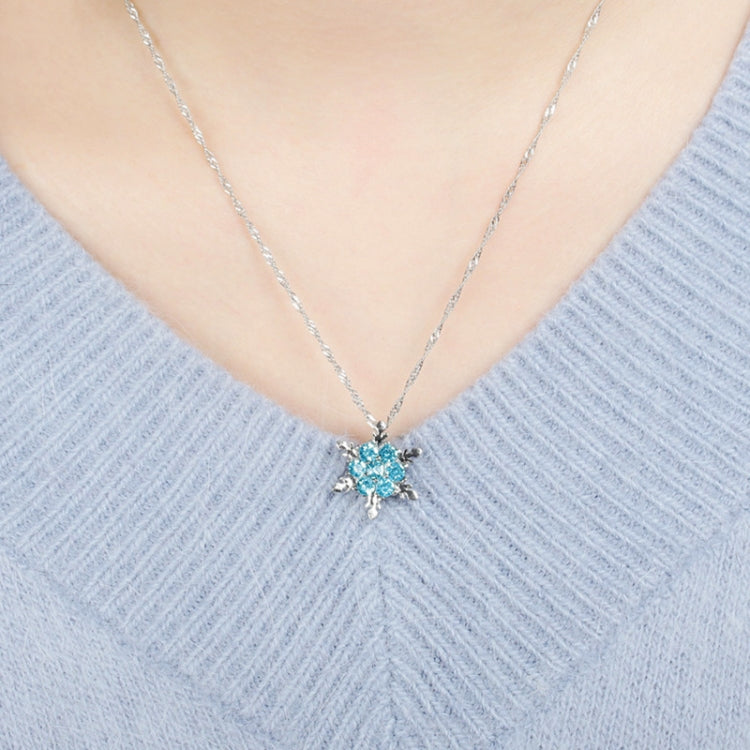 Charm Vintage Crystal Snowflake Zircon Flower Silver Necklaces Pendants Jewelry Gift for Women