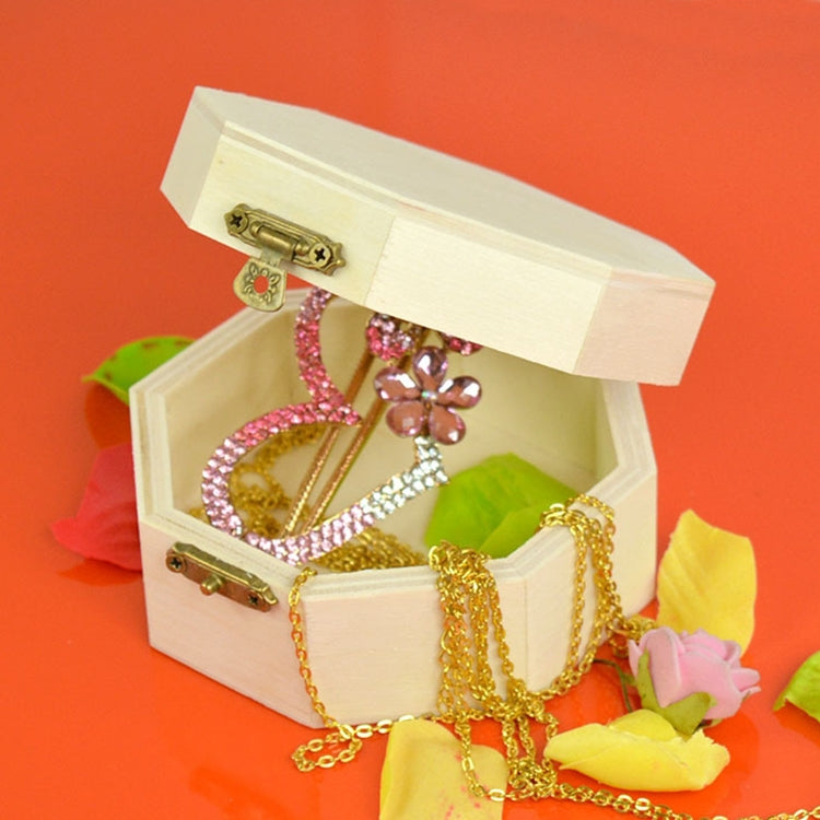 Octagon Jewelry Finishing Storage Wooden Box Packaging Gift Box, 9.7x10x5.1cm