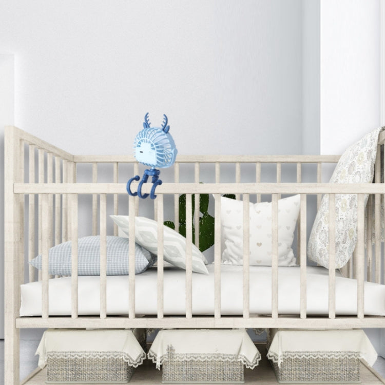 Mini Octopus Night Light Fan Children Cute Baby Carriage Portable USB Charging Fan Random Style Colour Delivery