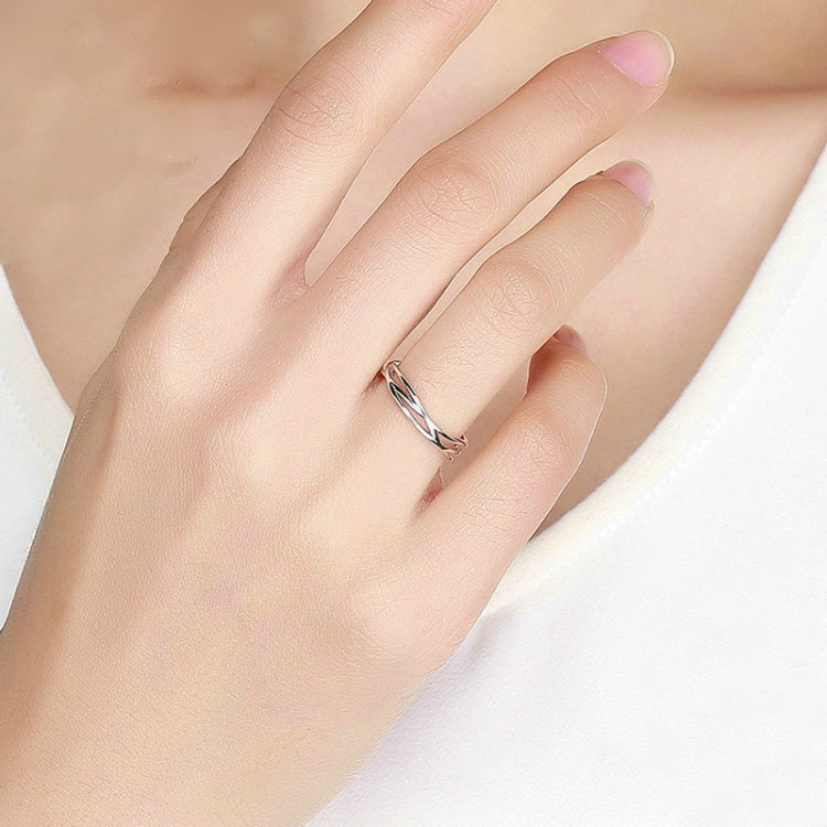 S925 Sterling Silver Platinum Plated Ring Simple Fashion Open Ring