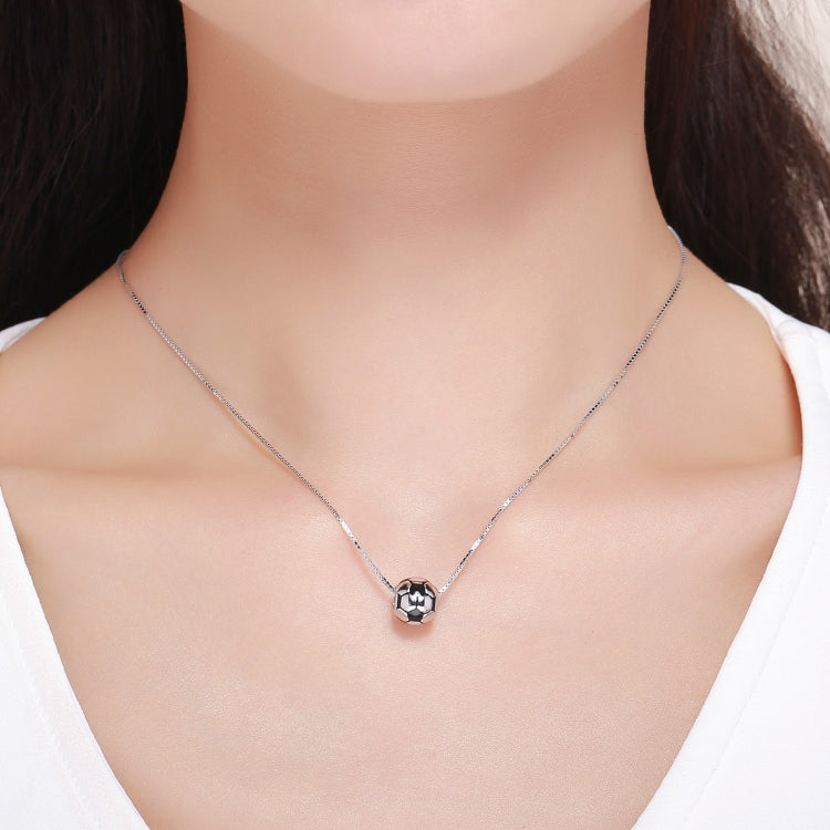 Football Love S925 Sterling Silver Platinum Plated Pendant Loose Beads