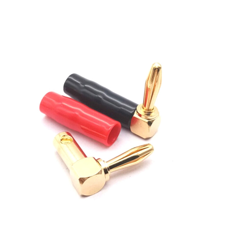 2pcs 4mm Banana Plug L-shaped 90 Degree Soft Rubber Speaker Wiring Speaker Banana Head