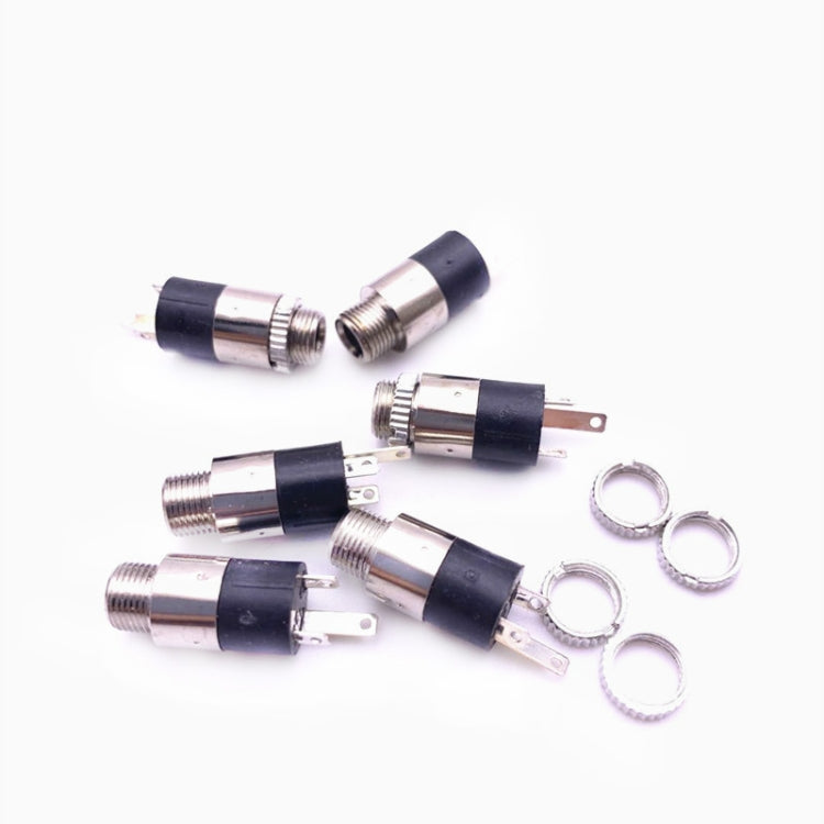 50 PCS Headphone Jack 3.5 Audio Jack 3-pin with Nut Vertical Dual-channel ROHS