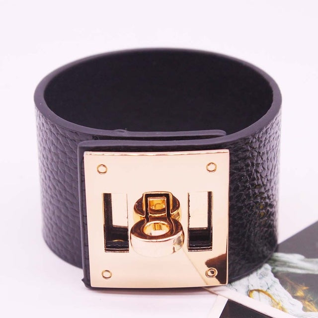 Punk Wide Leather Bracelets Bangles for Women Cuff Bracelet