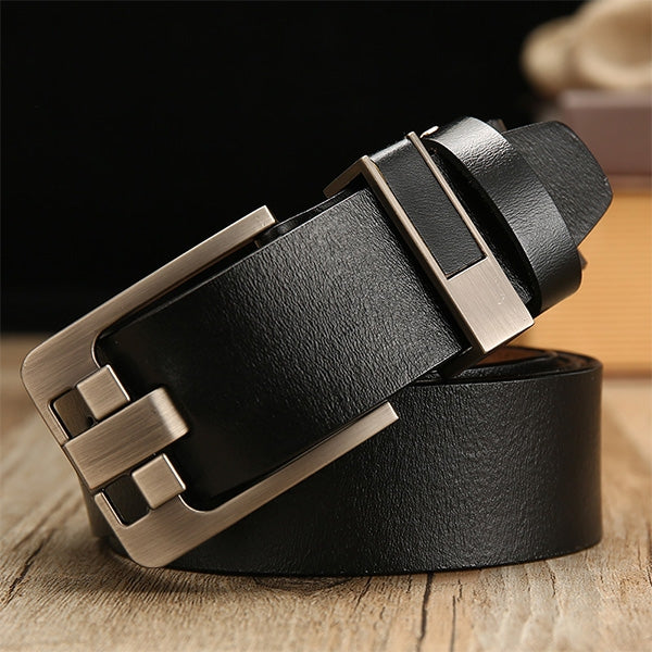 Vintage Lacquered Genuine Leather Pin Buckle Waistband for Men, Wide Needle Black 105CM, Wide Needle Black 110CM, Wide Needle Black 115CM, Wide Needle Black 120CM, Wide Needle Black 125CM, Wide Needle Black 130CM, Wide Needle Black 140CM