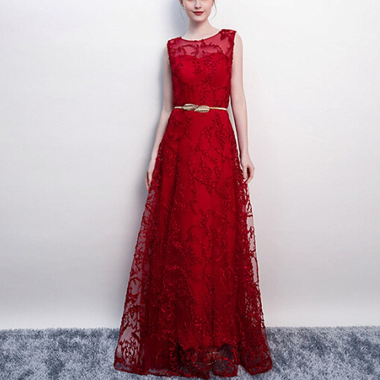Banquet Lace Sleeveless Long Party Formal Gown
