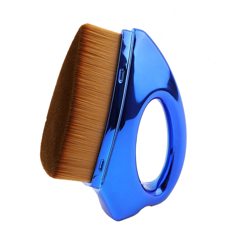 Iron Foundation Brush Soft Hair Blush Powder Brush Repair Volume Loose Powder Brush Plating Blue Brown Hair (OPP Bag Packaging)