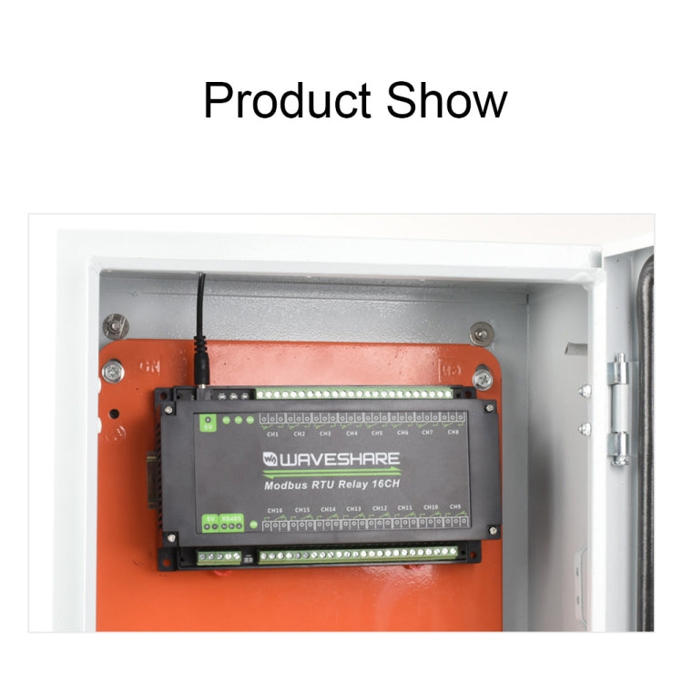 Waveshare 24921 Modbus RTU 16-Ch Relay Module, RS485 Interface, With Multiple Isolation Protection Circuits, 24921