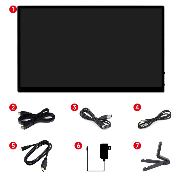 Waveshare 13.3 Inch 2K 2560×1440 HDMI/Type-C Display Interface AMOLED Touch Display, US Plug, EU Plug, UK Plug