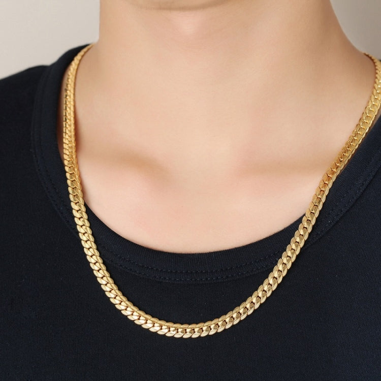 2 PCS 5mm Full Sideways Gold Plated Necklace Fashion Jewelry, Specification:, 22 inch (55cm), 24 inch (60cm)