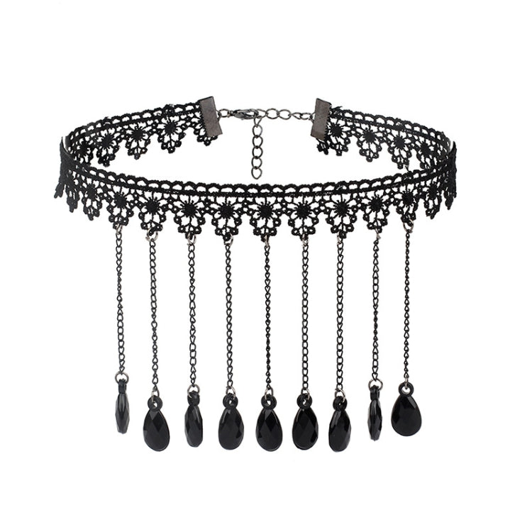 Fringe Lace Gothic Lolita Vintage Necklace,Style: