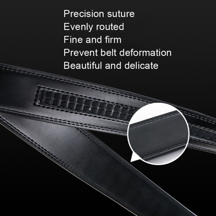 Dandali Casual Men Automatic Buckle Belt Business Soft Leather Pants Band, 110cm, 115cm