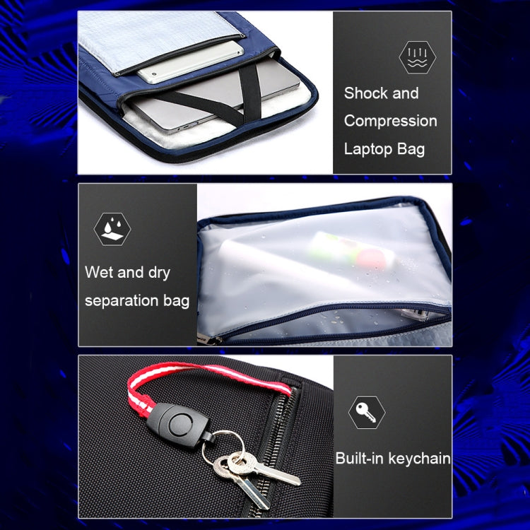 Bopai 61-86611 Multifunctional Wear-resistant Anti-theft Laptop Backpack with USB Charging Hole