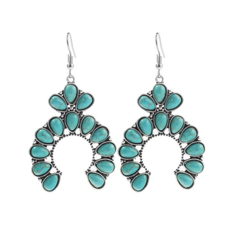 Turquoise Ethnic Style Earrings Temperament Simple Vintage Earrings