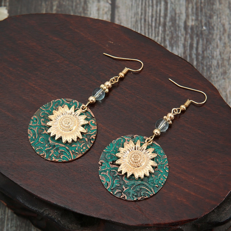 Vintage Bohemian Two Layer Sunflower Vintage Earrings